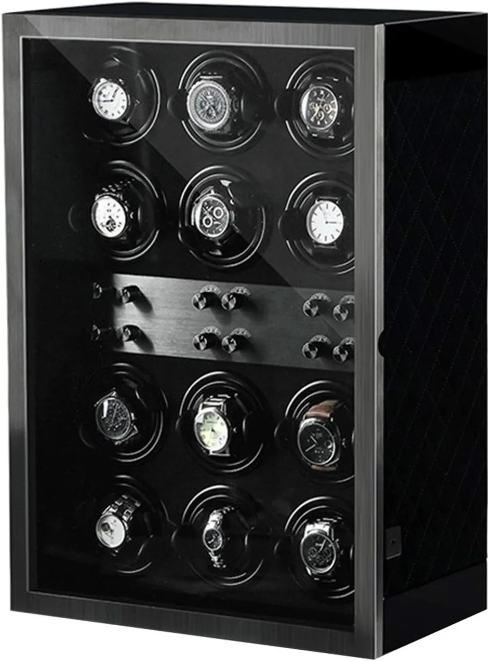 Automatic Rotation Watches with Led invoke deceptive meager converter Light Quiet Motor Watches Storage Box Watch Winder 
