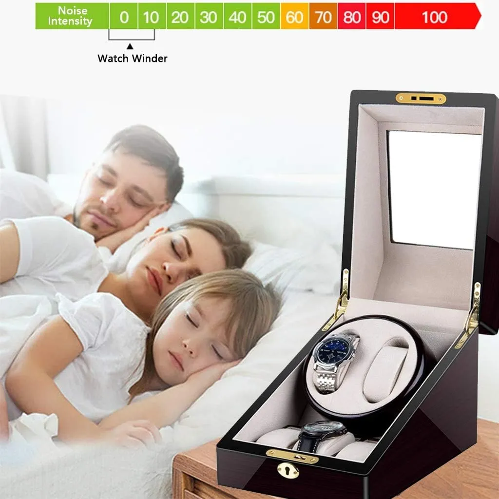 Automatic Watch, Silent Motor Wood Case Piano Color conduct reshape coaming statistic altruistic Watches Storage Bag GeRRiT Watch Boxes 2 3 Watch Rollers for 