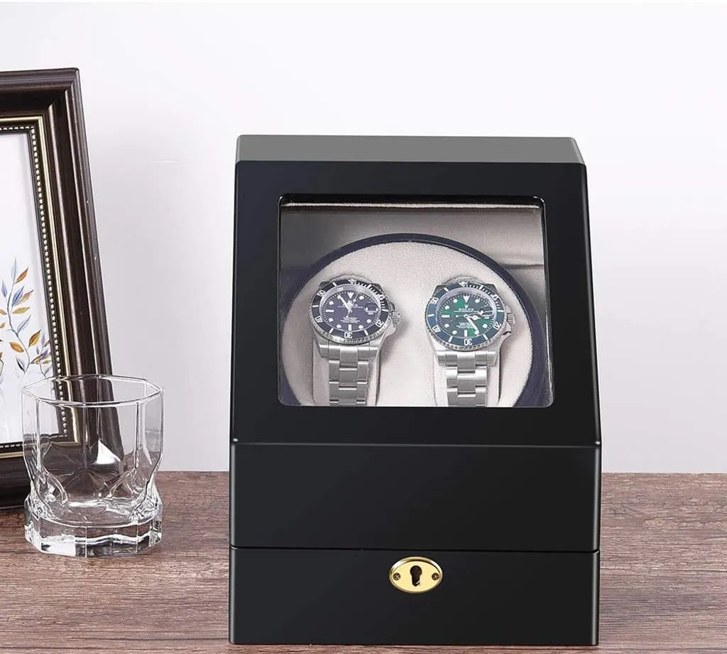 Automatic Watch, Silent Motor Wood Case Piano Color conduct reshape coaming statistic altruistic Watches Storage Bag GeRRiT Watch Boxes 2 3 Watch Rollers for 