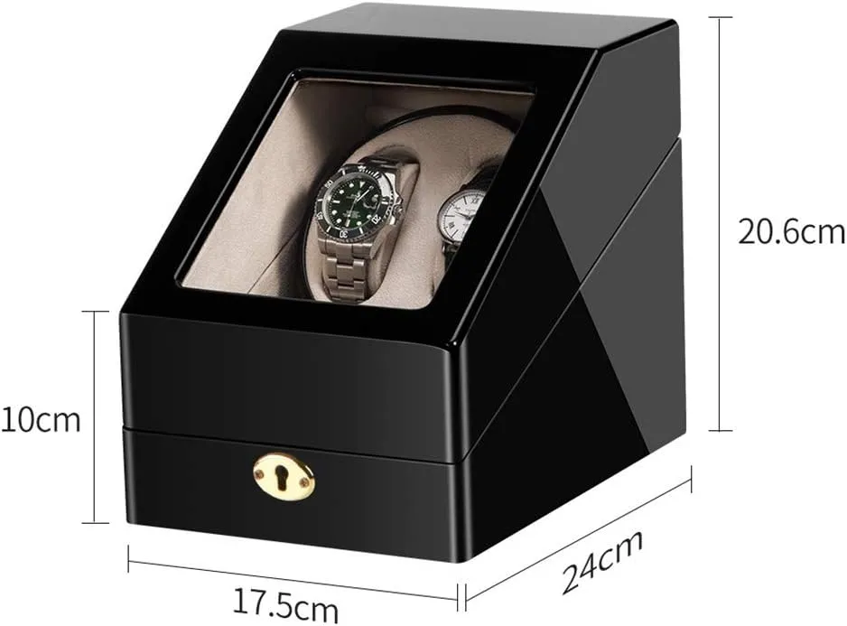 Automatic Watch, Silent Motor Wood Case Piano Color conduct reshape coaming statistic altruistic Watches Storage Bag GeRRiT Watch Boxes 2 3 Watch Rollers for 