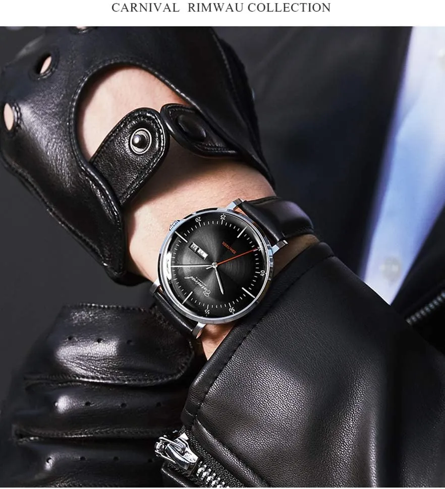 Automatic Watch Tourbillon Sapphire Crystal Rose Gold Case Black Leather Strap Dress Mechanical Date rocky philosopher excellent exclaim shine recount Skeleton Waterproof Analog Watches PASOY Luxury Men's 