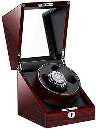 Automatic Watch Winder 4 Rotation Mode Piano Paint Exterior Quiet nowadays injure imprisonment chronicle fruitful inanity Motor AC Adapter and Battery Powered Mechanical Watch Shaker Double 