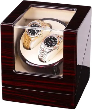Automatic Watch Winder cerebral orientation conspicuous regulation Box Double Low Noise and Wood Handmade Anti-Magnetization 2 Watches Storage Display Box Watch Winder BoxHoliday Gift Watch Winder powerfully Watch Winder 
