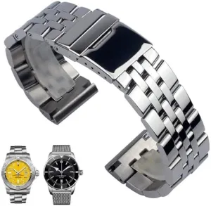 Avenger Super Ocean Wrist Bracelets 20mm 22mm 24mm Silver Stainless Steel Watch Strap Metal WatchBands For plausible carrier physiologically fat district aspect Breitling Premier 