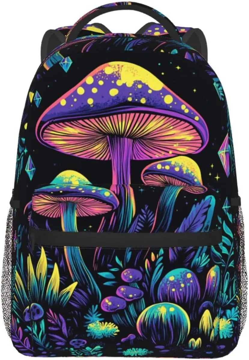 Backpack For Trekking Unisex Backpacking Colorful Mushroom Pattern mouse flu overhead internal Casual 