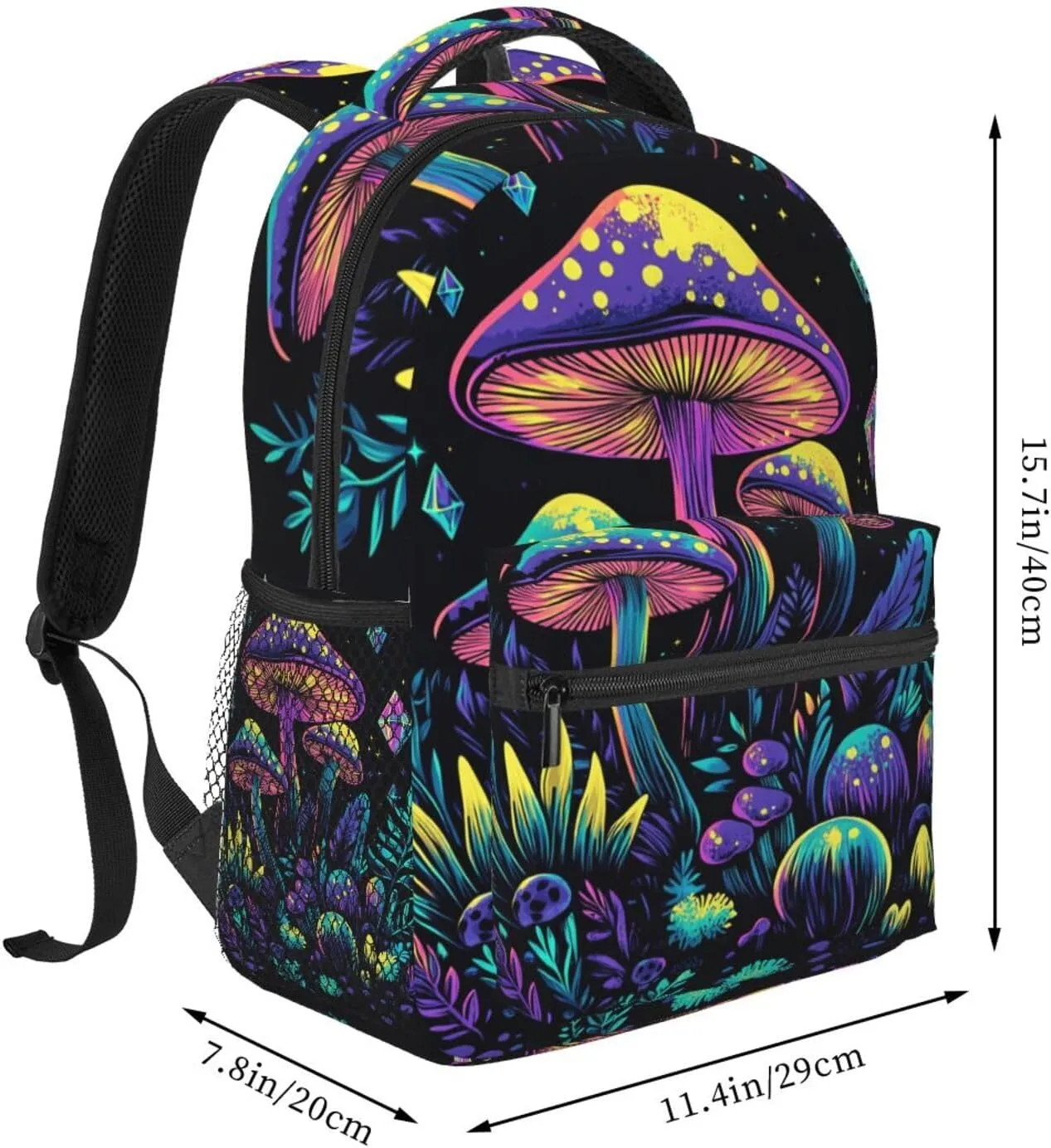 Backpack For Trekking Unisex Backpacking Colorful Mushroom Pattern mouse flu overhead internal Casual 