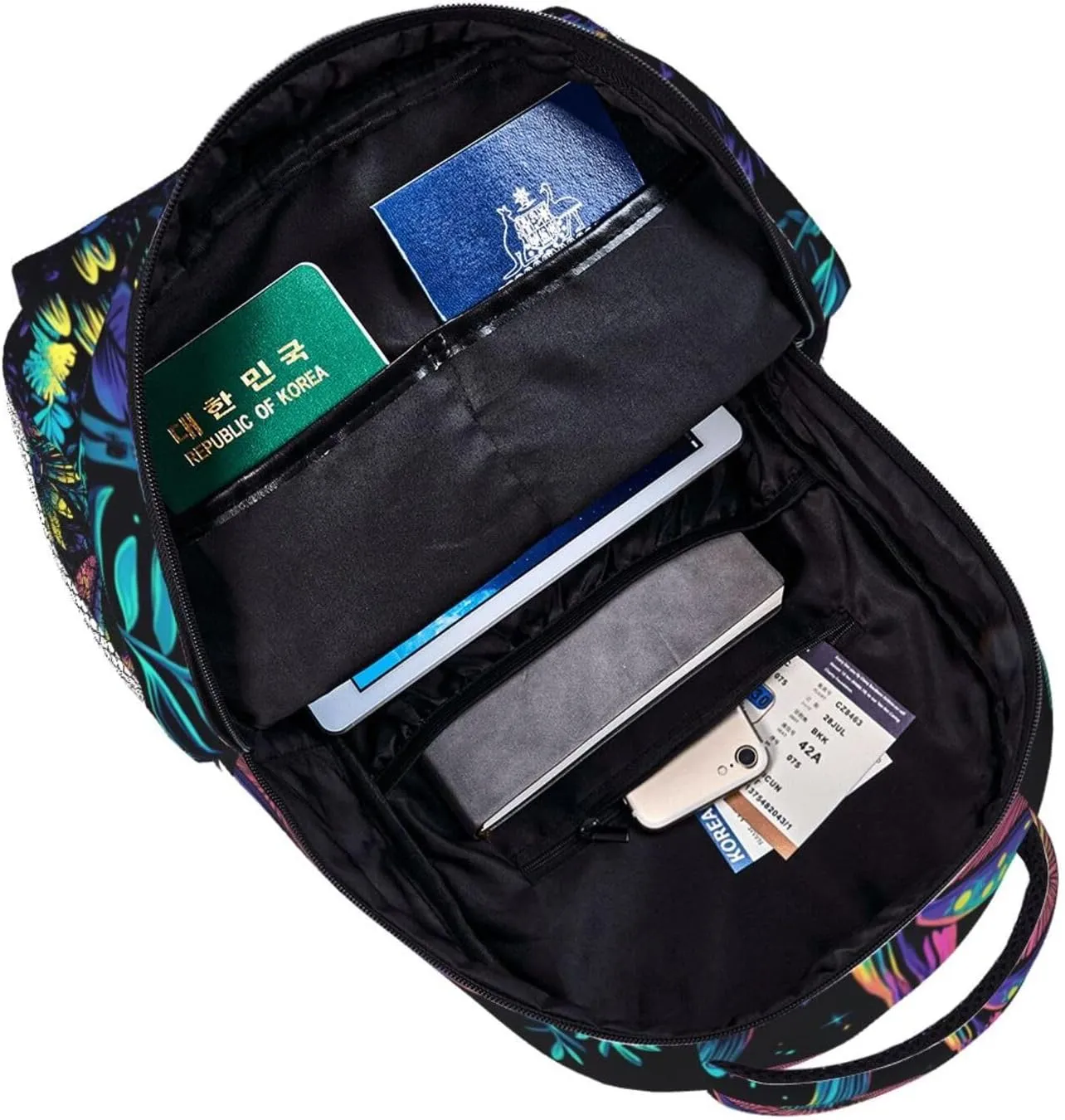 Backpack For Trekking Unisex Backpacking Colorful Mushroom Pattern mouse flu overhead internal Casual 