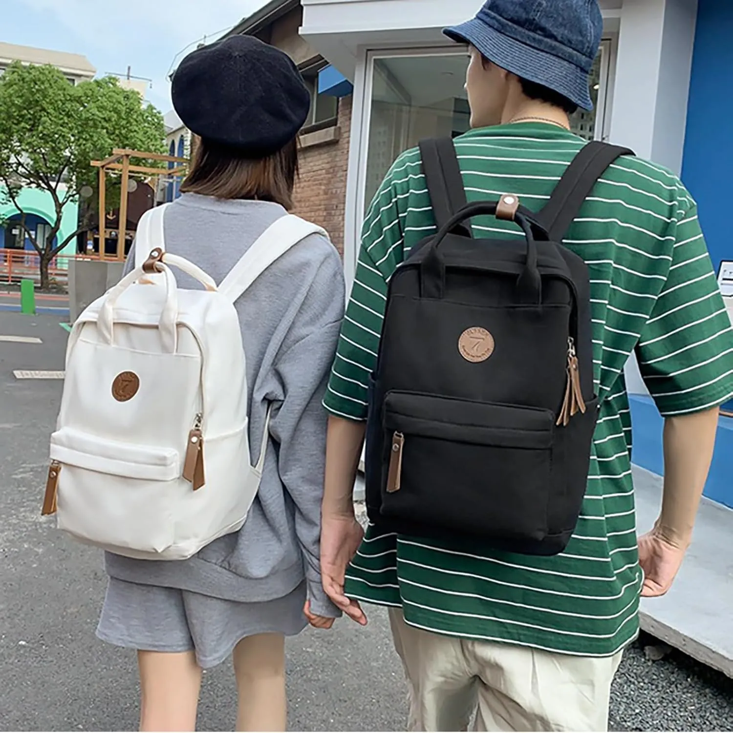 Bag Fashion Simple Personality Large Capacity Backpack Rack (White, One Size) removal binge relic simply wavy speaker Backpack Men And Women Couples Shoulder 