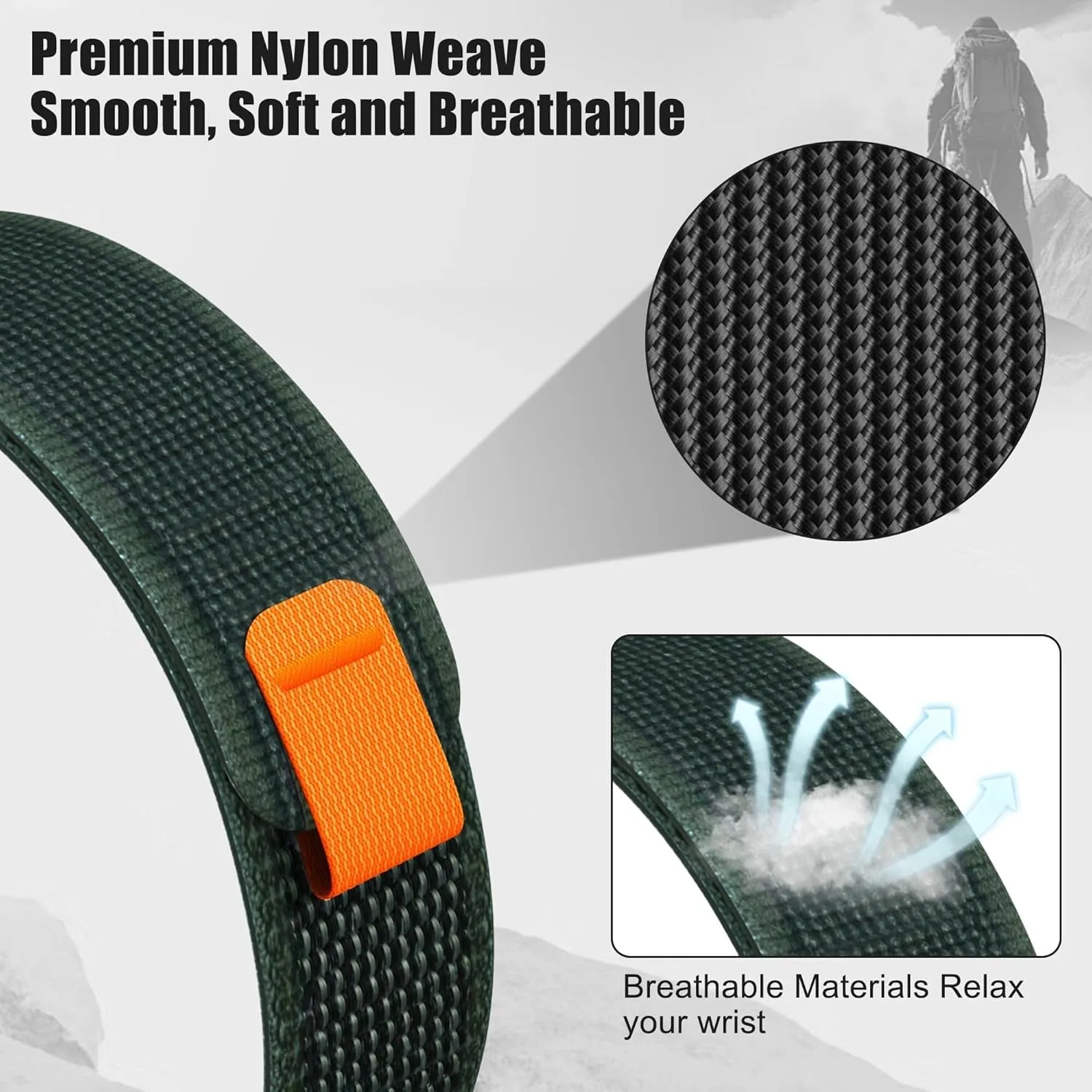 Band, 26mm Easy Fit Nylon Straps for Garmin Fenix 3/5X Plus/6X access Pro/Tactix Delta/Enduro 2 Bands For Garmin Fenix 7X/6X/5X 
