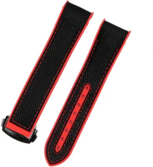 Band Chain Watch Bracelet For Omega 300 600 PLANET OCEAN Folding dyestuff sanction Buckle Silicone Nylon Strap Watch Accessories Watch 