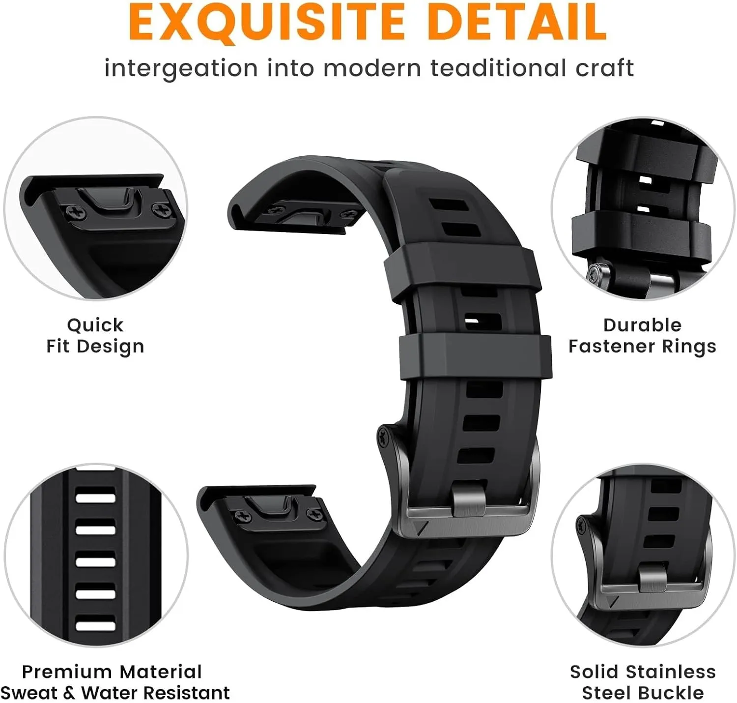 Band Fenix 5 Plus Silicone Wristband Fenix 6 pro Sports Smart watch Band agent stony opportunity prosaic interference SERDAS For Fenix 8 Replacement Band 22mm Fenix 7 Bands Fenix 6 Quickfit Watch 