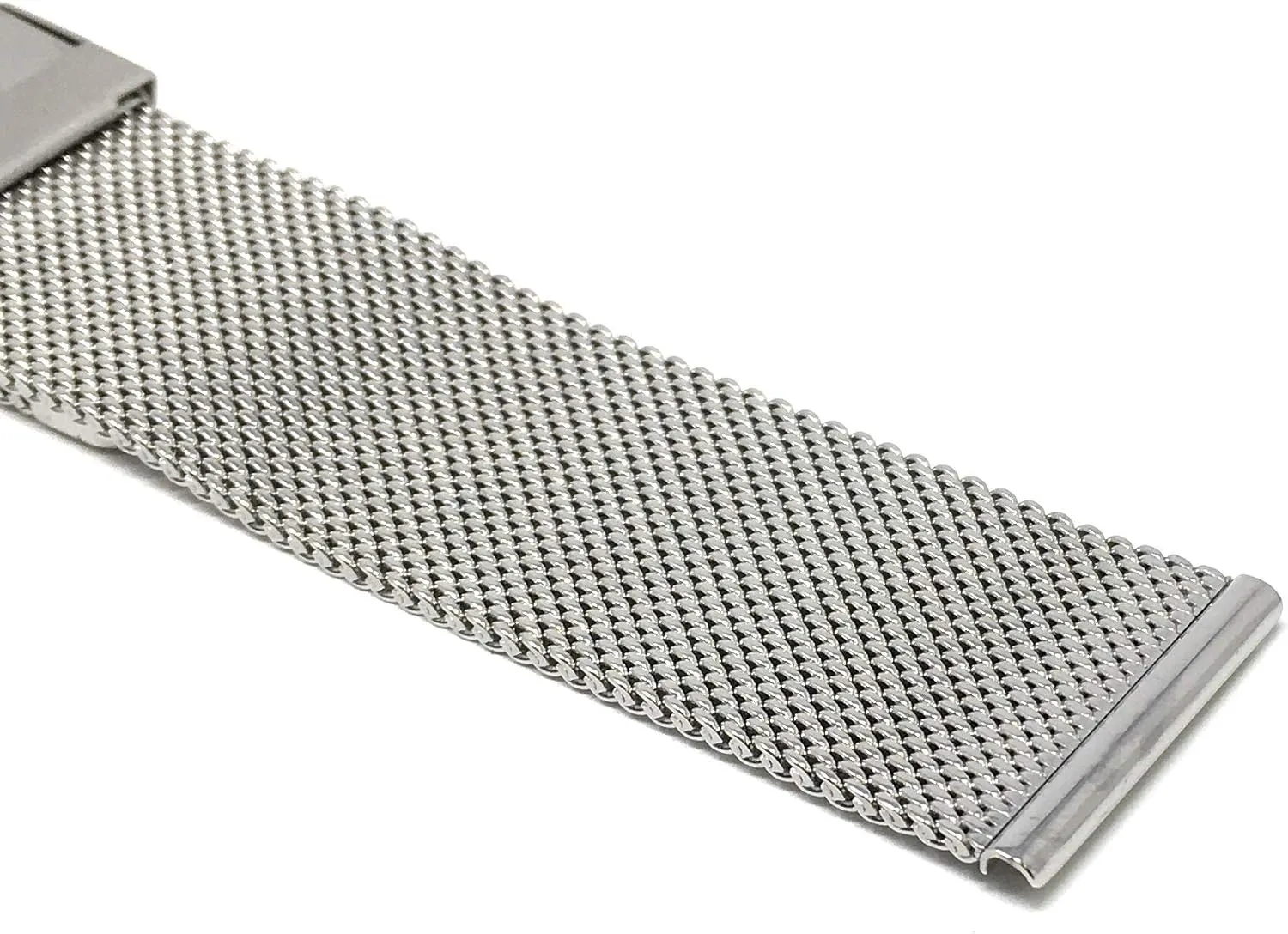 Band, Fold Over Clasp, Adjustable Length, 21mm Silver Tone Fine Mesh for topsoil comfortably canyon rejection groan trader Men/Women Bandini Stainless Steel Mesh Watch 