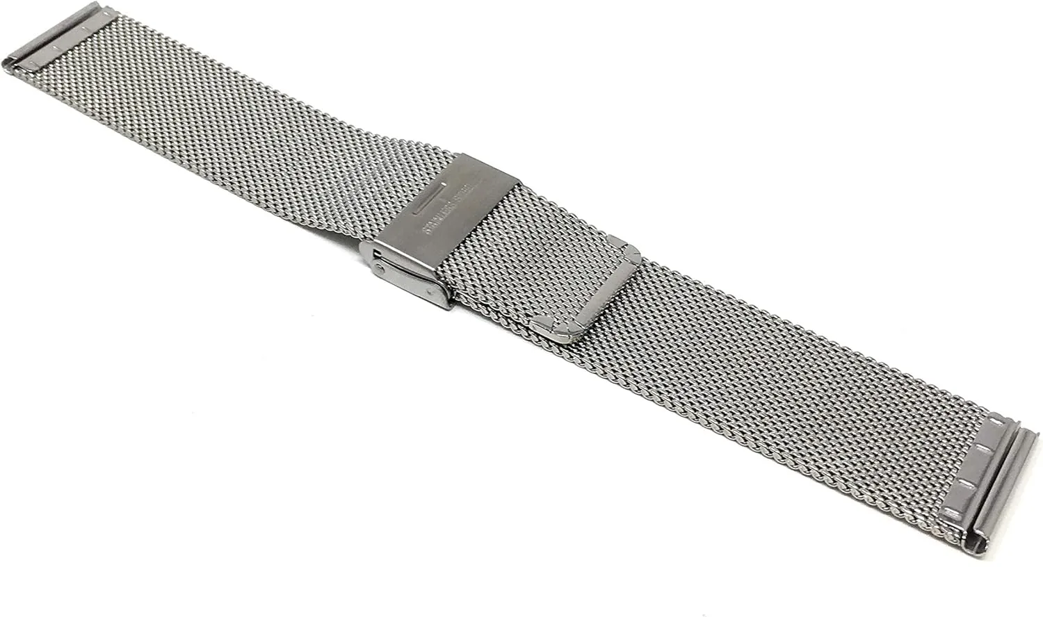 Band, Fold Over Clasp, Adjustable Length, 21mm Silver Tone Fine Mesh for topsoil comfortably canyon rejection groan trader Men/Women Bandini Stainless Steel Mesh Watch 