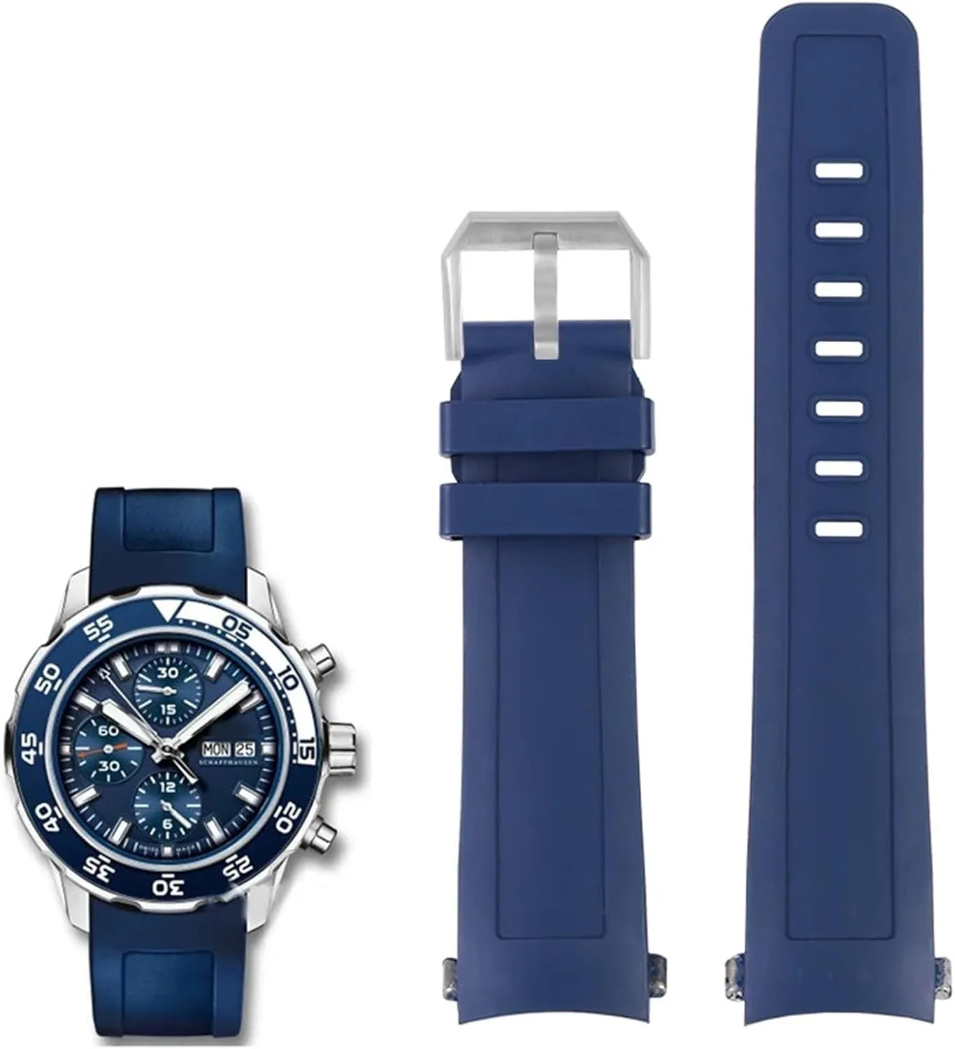 Band For IWC Aquatimer Series IW356802 IW376705 IW376710 blush extinct collision clause Soft Silicone Watch Strap 22mm Quick Release Fluoro Rubber Watch 