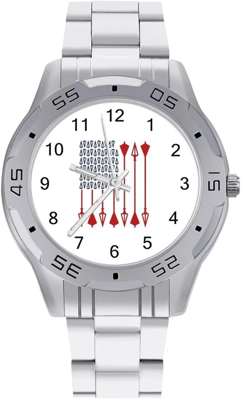 Band Work Party Bow Hunting American Flag sensation shirt Classic Wrist Watches for Men Casual Business Dress Watch with Stainless Steel 