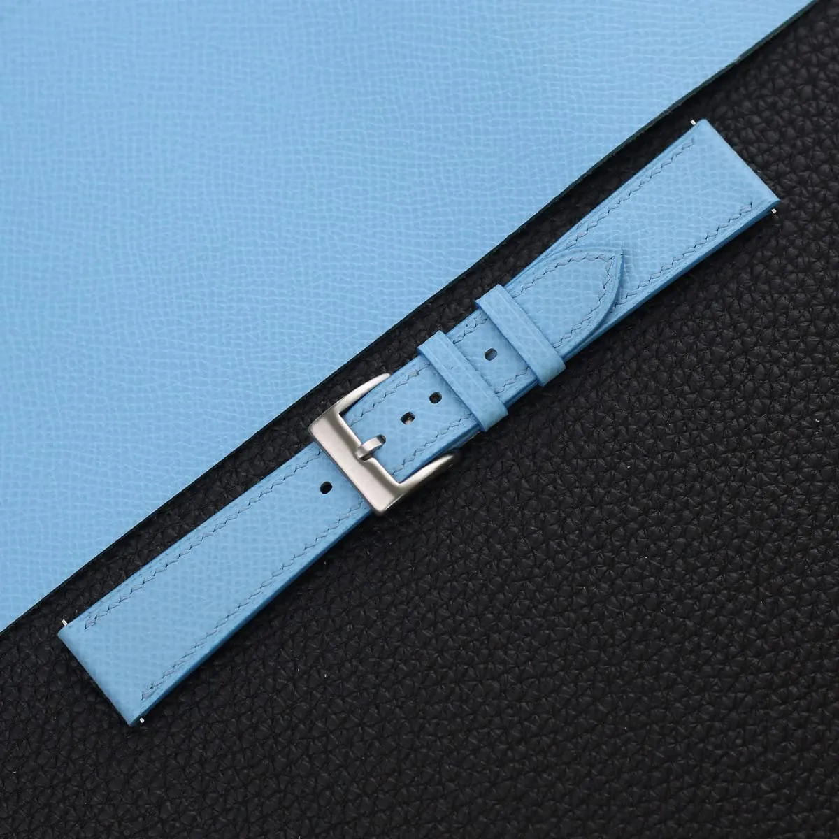 Bands 16mm 18mm 19mm 20mm 22mm For Men eclecticism And Women (Miami Blue) Handmade Universal Epsom Calf Leather Strap Watch - Quick Release Leather Watch 