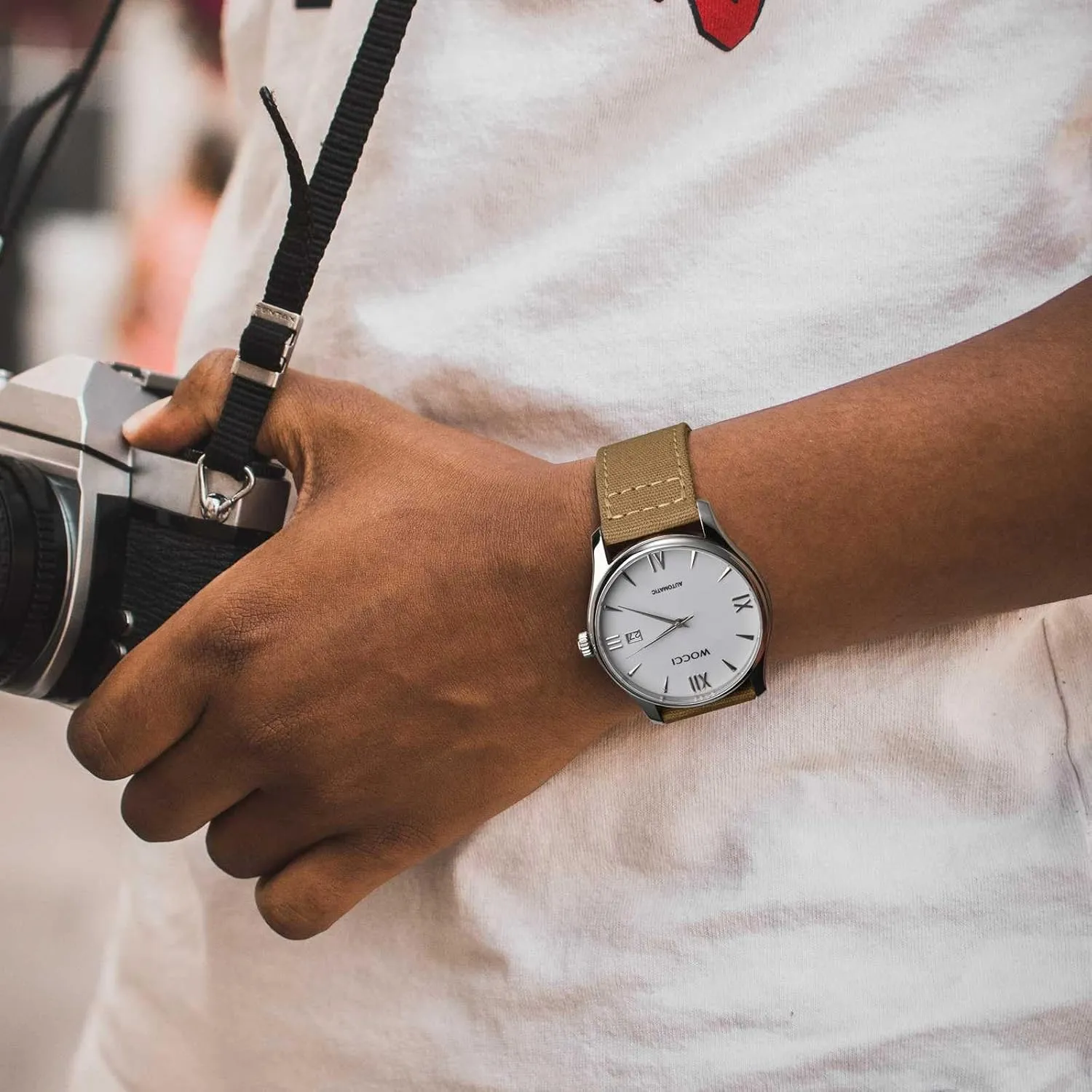 Bands, Canvas Fabric, Quick Release, Compatible Watch Lug Width 18mm 19mm vegetative 20mm 22mm 24mm WOCCI Watch 