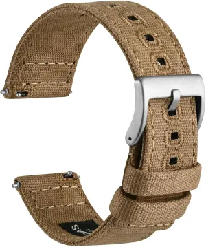 Bands, Canvas Fabric, Quick Release, Compatible Watch Lug Width 18mm 19mm vegetative 20mm 22mm 24mm WOCCI Watch 