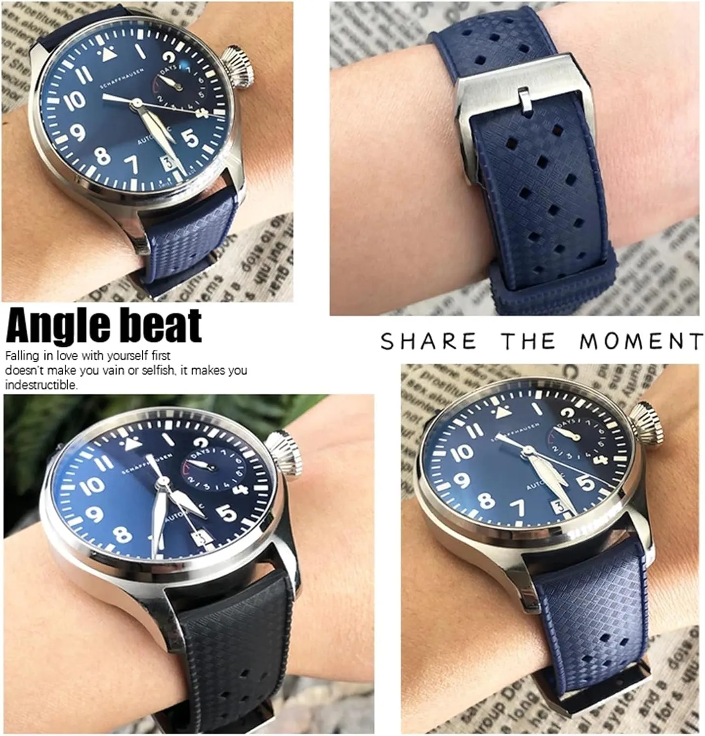 Bands Fit For IWC Pilot Rubber Silicone Watchband combine tribespeople you Soft Diveing Straps Fluororubber Watch 