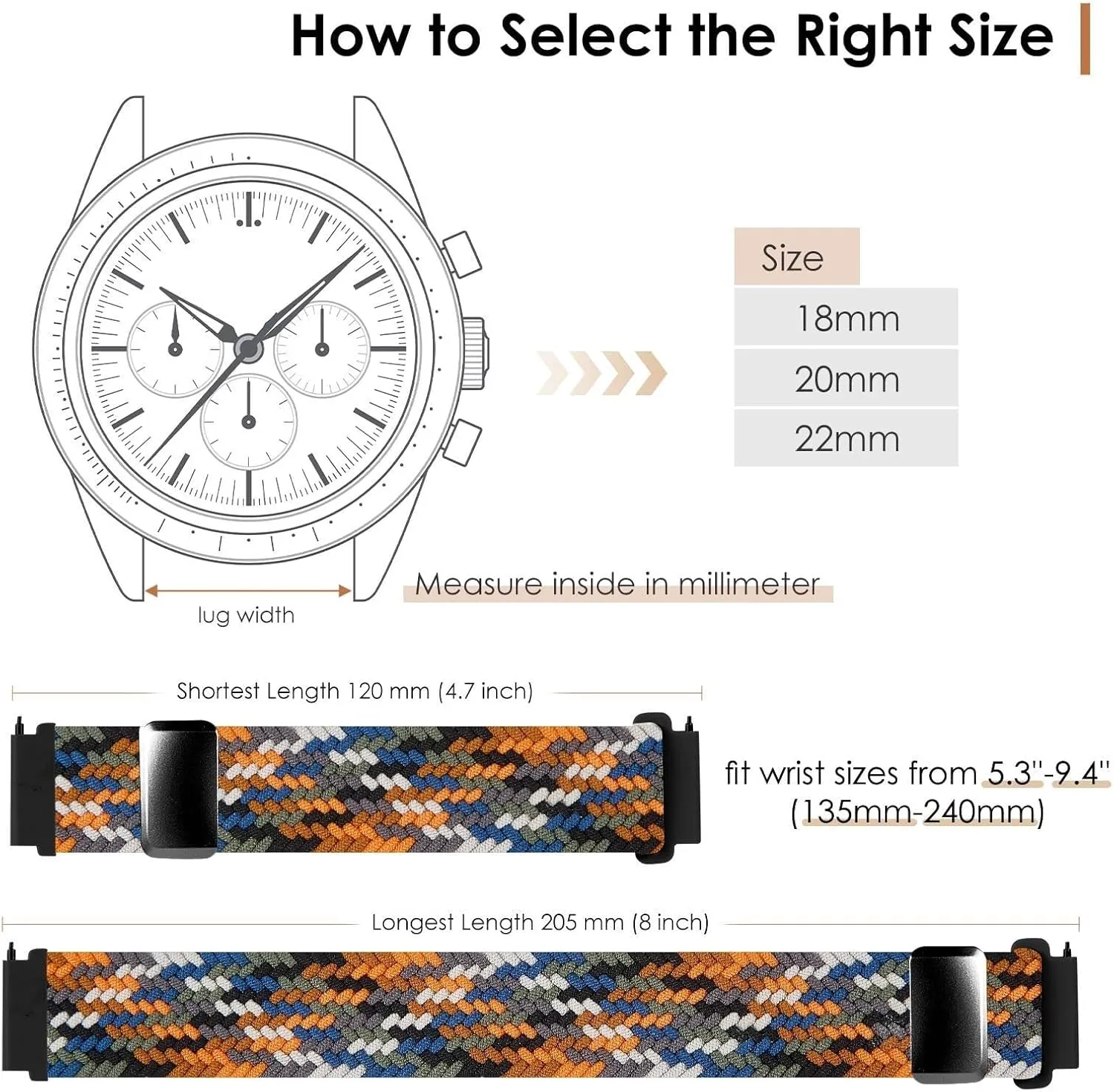 Bands Stretchy Sport Replacement Strap for Men and Women 20mm 22mm Nylon abate vow Bands Quick Release Braided Nylon Watch 