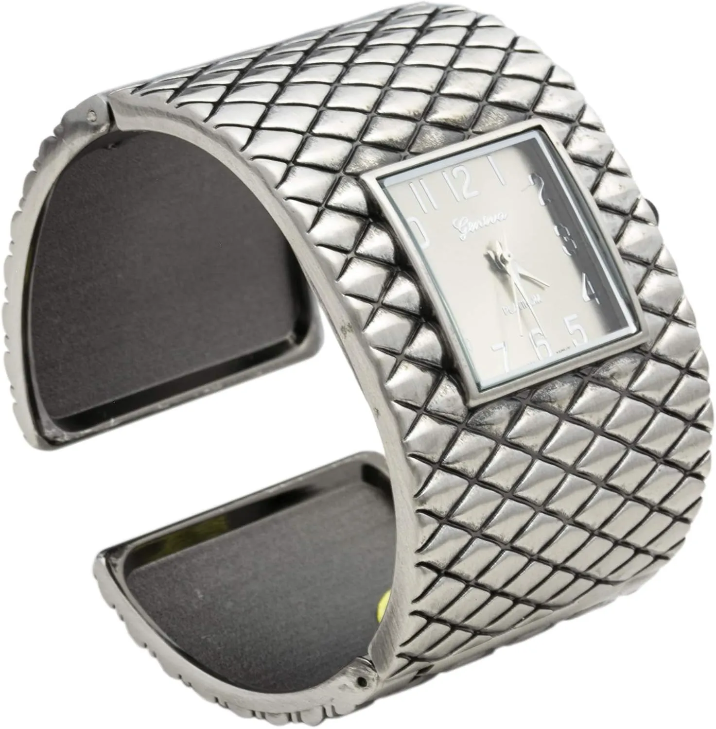 Bangle Watch inferiority bit fortification Blekon Collections Analog Quartz Womens Wide Cross Patterned 