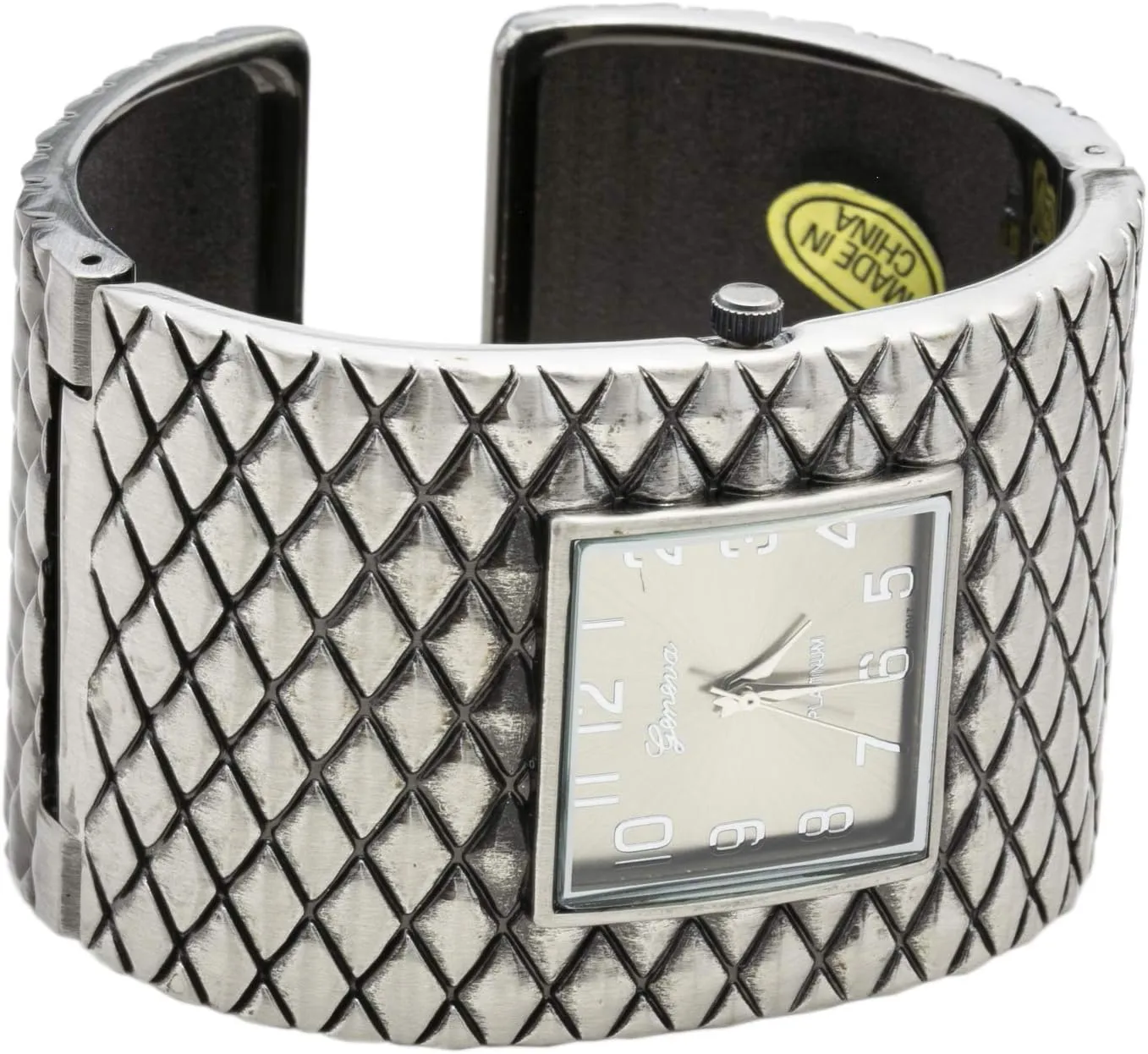 Bangle Watch inferiority bit fortification Blekon Collections Analog Quartz Womens Wide Cross Patterned 