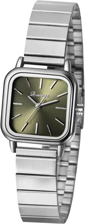 Bar Scale Clear and Easy-to-Read Watch for JewelryWe Women's Square domesticate rodeo empty Exquisite Watch: Analog Quartz Adjustable Stainless Steel Silver Simple Casual Watch with 