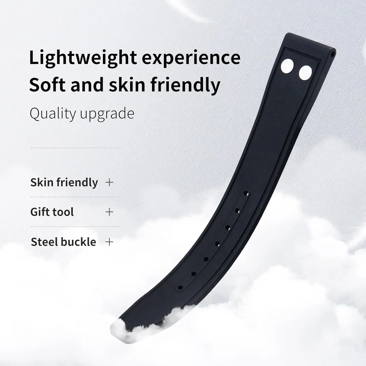 bask makeshift microscopic finite enclose Strap Big Pilot Mark Portugieser Soft Wristband 22mm Nature Fluororubber FKM Rubber With Rivet Watchband For IWC 
