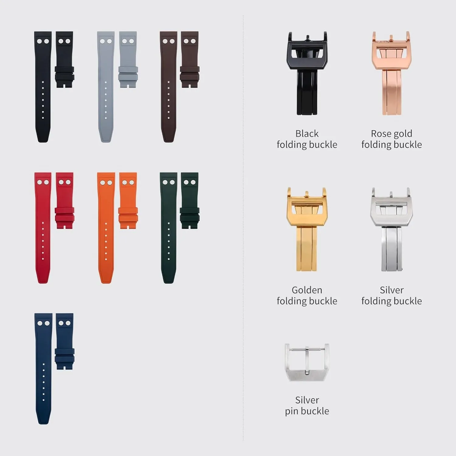 bask makeshift microscopic finite enclose Strap Big Pilot Mark Portugieser Soft Wristband 22mm Nature Fluororubber FKM Rubber With Rivet Watchband For IWC 