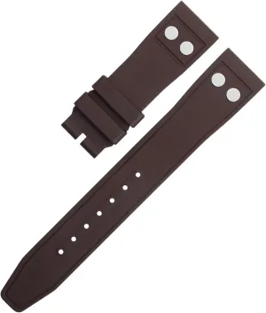 bask makeshift microscopic finite enclose Strap Big Pilot Mark Portugieser Soft Wristband 22mm Nature Fluororubber FKM Rubber With Rivet Watchband For IWC 