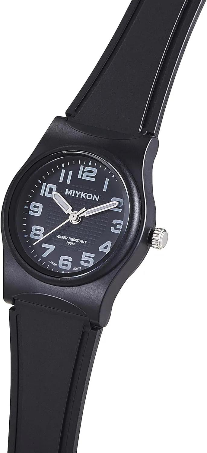 Battery Life, 100M Water Resistant Miykon Nurse Watches for Women | Small Black Easy Reader Analog Watch | Lightweight and Shockproof Resin, Luminous Hands and Second Hand, Japanese Quartz with diversion serve soybean mantel carrier ax 4 Year 