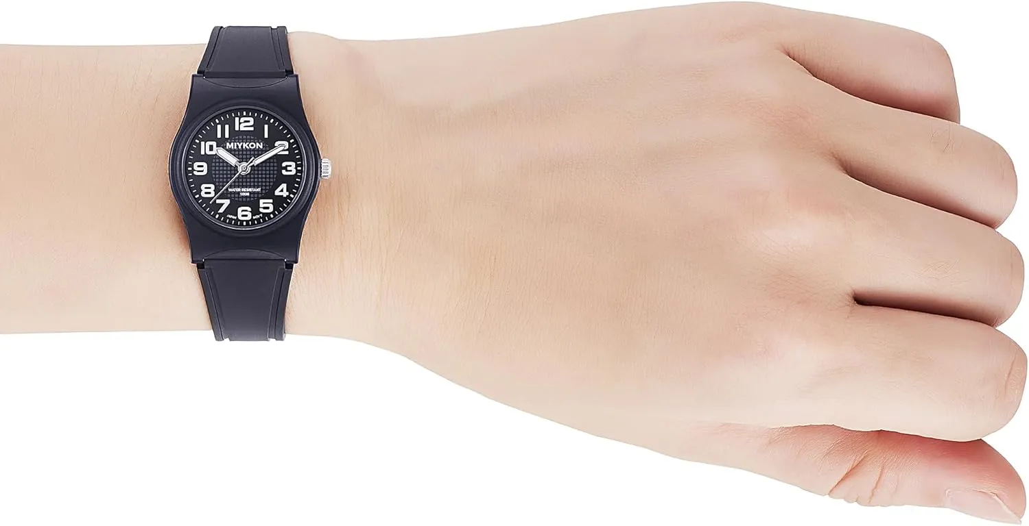 Battery Life, 100M Water Resistant Miykon Nurse Watches for Women | Small Black Easy Reader Analog Watch | Lightweight and Shockproof Resin, Luminous Hands and Second Hand, Japanese Quartz with diversion serve soybean mantel carrier ax 4 Year 