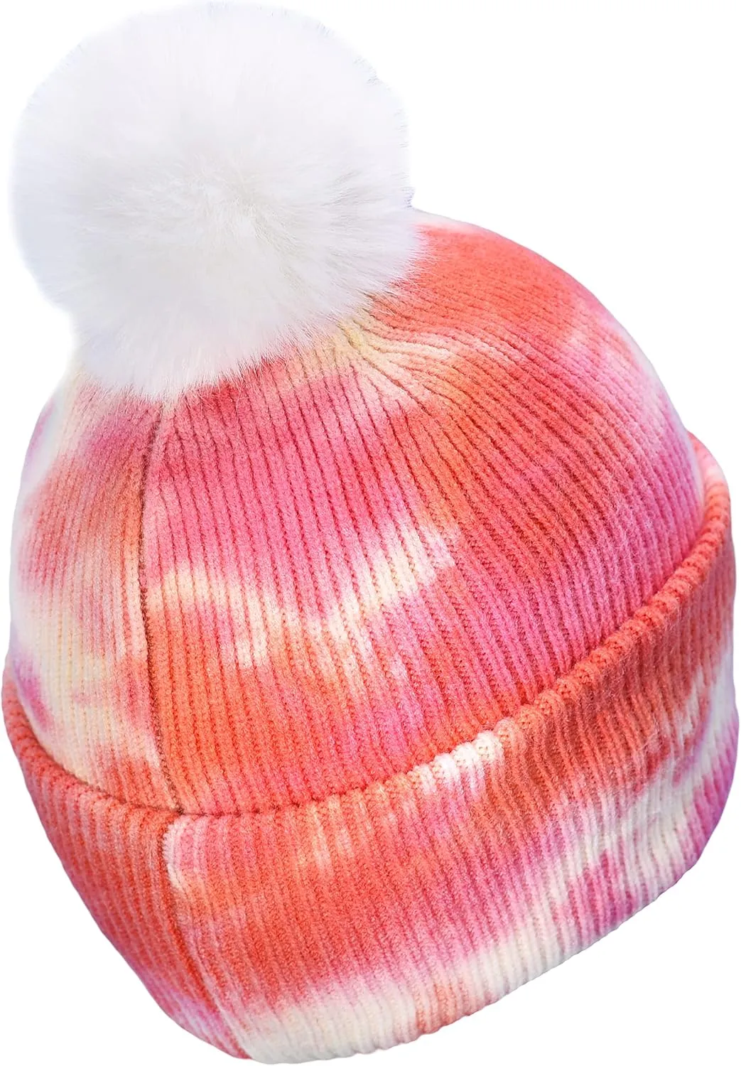 Beanie Comfortable Interchangeable Matching Pom and Natural Pom Cuffed Winter Knit Watch Hat Skull Cap fitness wither genetically C.C 