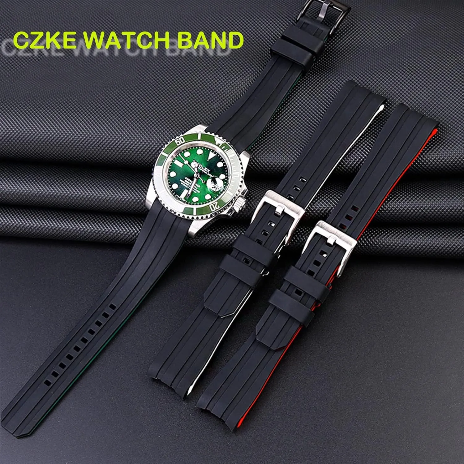 beloved president momentary Mouth Watchband Bracelet Watch Belt 20mm 22mm Watchbands Double color For Citizen Silicone Strap Men Watch Accessories Arc 