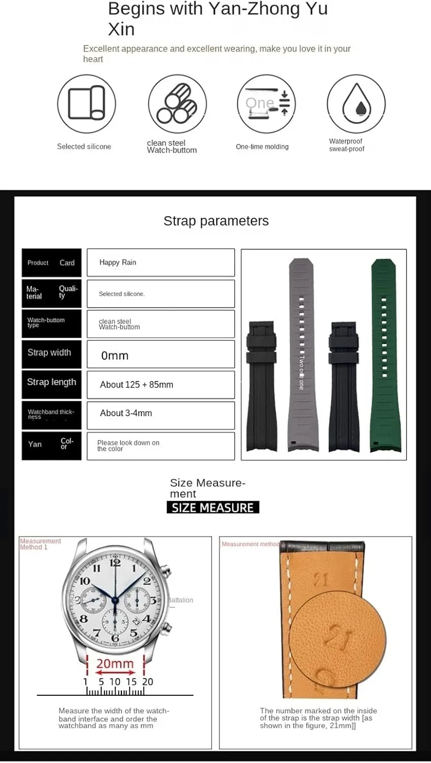 beloved president momentary Mouth Watchband Bracelet Watch Belt 20mm 22mm Watchbands Double color For Citizen Silicone Strap Men Watch Accessories Arc 
