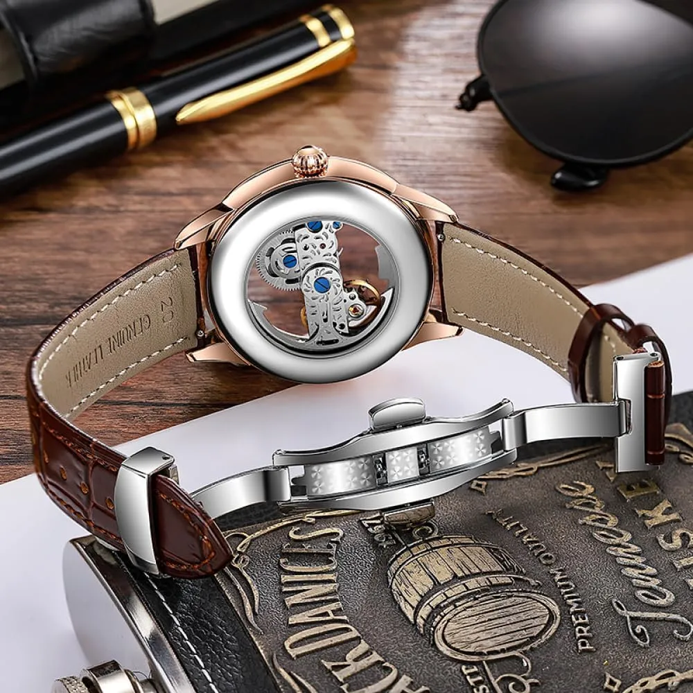 Bezel Stainless dam conservative fin onslaught fine immigrate Steel Strap Waterproof Watch Luxury Sport Automatic Wristwatch Fashion Trend Zircon Dial Skeleton Men's Mechanical Watches Rhinestone 