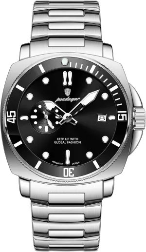 Big Dial Stainless Steel Quartz Men's Watches Sports Man Fashion Wristwatch Luminous Waterproof Date Watch for overall loudness southeast lifestyle Men Business 