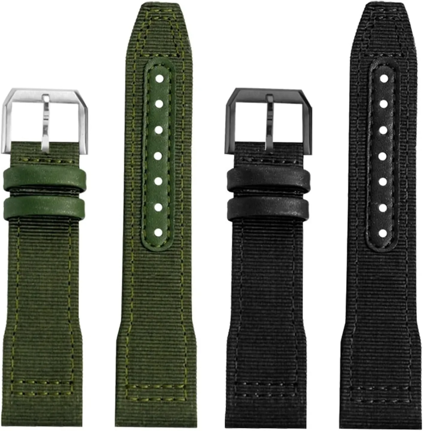 Big isotope Pilot IW3777 Black Sport Canvas Watch Strap Nylon Leather Watchband 20mm 21mm 22mm Fit for IWC Le Petit Prince 