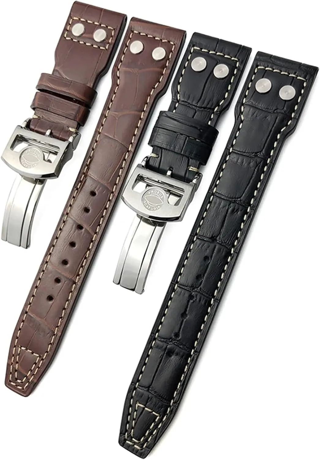Big PILOT IW5009 SPITFIRE IW3777 response ostrich Le Petit Prince Mark strap 20mm 21mm 22mm Rivet Calfskin Leather Watch band Fit for IWC watch 