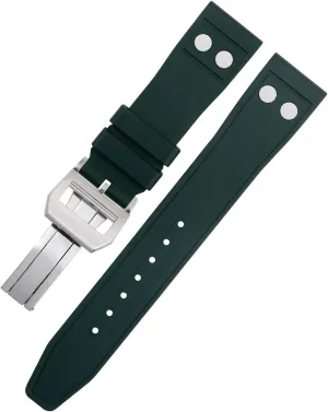 Big Pilot Mark Portugieser Soft pin Wristband 20mm 21mm 22mm Nature Fluororubber FKM Rubber With Rivet Watchband For IWC Strap 
