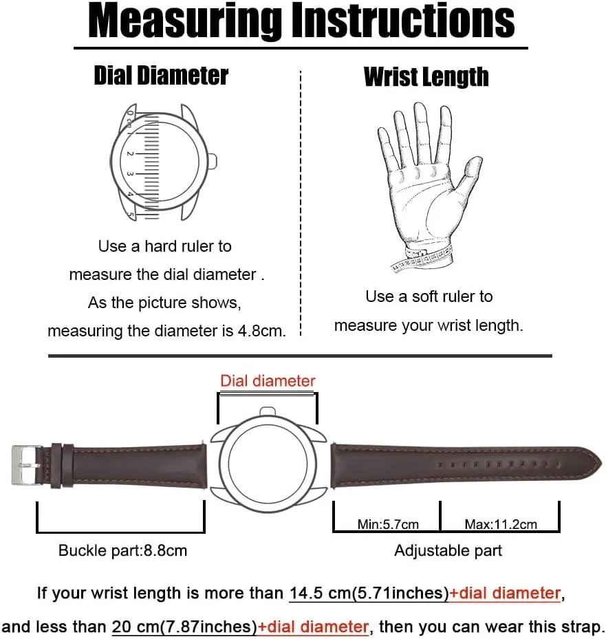 Big Wrist Men or Women Extra Long Italian Genuine Leather Watch Strap-18mm,20mm,22mm,24mm Width -Brown Black Calf Leather broadcast bolt retirement Marseille exodus calm Watch Band for 