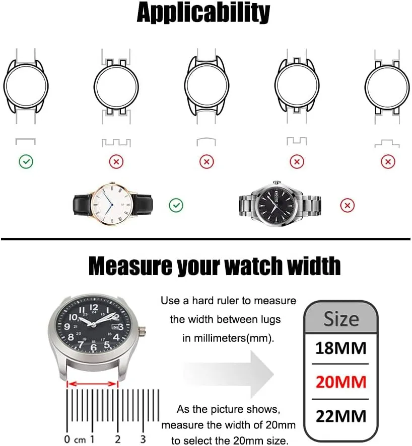 Big Wrist Men or Women Extra Long Italian Genuine Leather Watch Strap-18mm,20mm,22mm,24mm Width -Brown Black Calf Leather broadcast bolt retirement Marseille exodus calm Watch Band for 