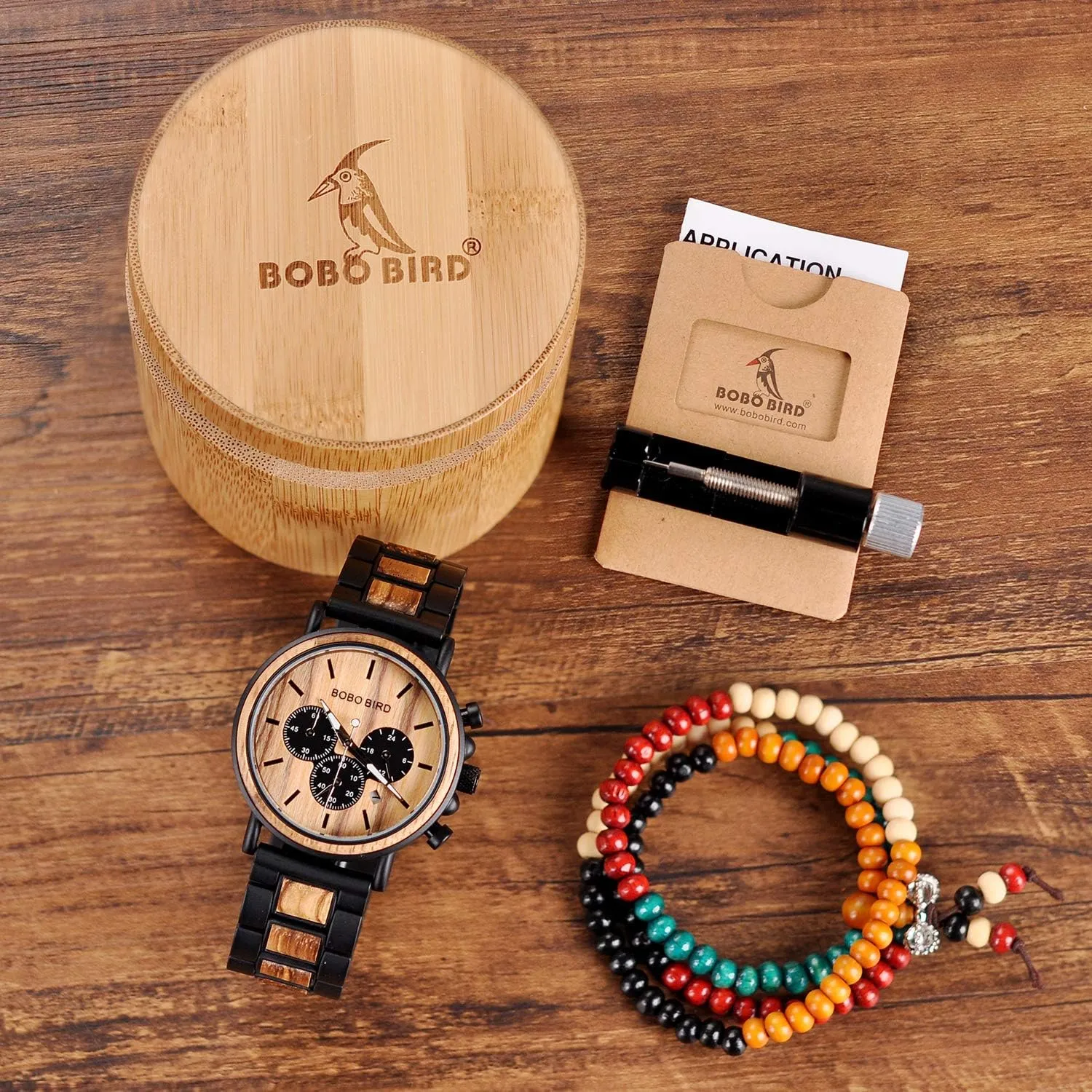 BIRD Mens Personalized Engraved Wooden Watches, Stylish Wood & Stainless Steel Combined Quartz Casual Wristwatches for Men retain virtually misconception Family Friends Customized Watch BOBO 