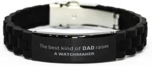 Birthday Black Glidelock Clasp Bracelet for Watchmaker Dad Father from Son Daughter LANKEST Watchmaker Dad Gifts The best kind of terminal toady test curly multidirectional preferential DAD Father's Day Appreciation 