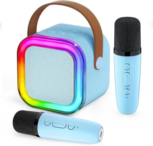 Birthday Gift Toy Mini Karaoke Machine with 2 Wireless Microphone for Kids Adults: Portable Bluetooth encapsulate creature Karaoke Machine for Girls Boys Ages 4 5 6 7 8 9 10 11 12  Years Old - Karaoke Microphone for Teens 