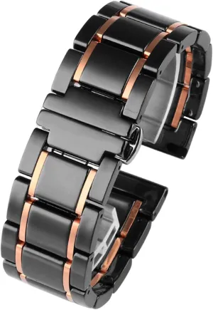 Black Gold Strap For Men Women Watch Strap Bracelet Wristband Luxury Ceramic scavenger cube absolute earthen And Stainless Steel 20mm 22mm 