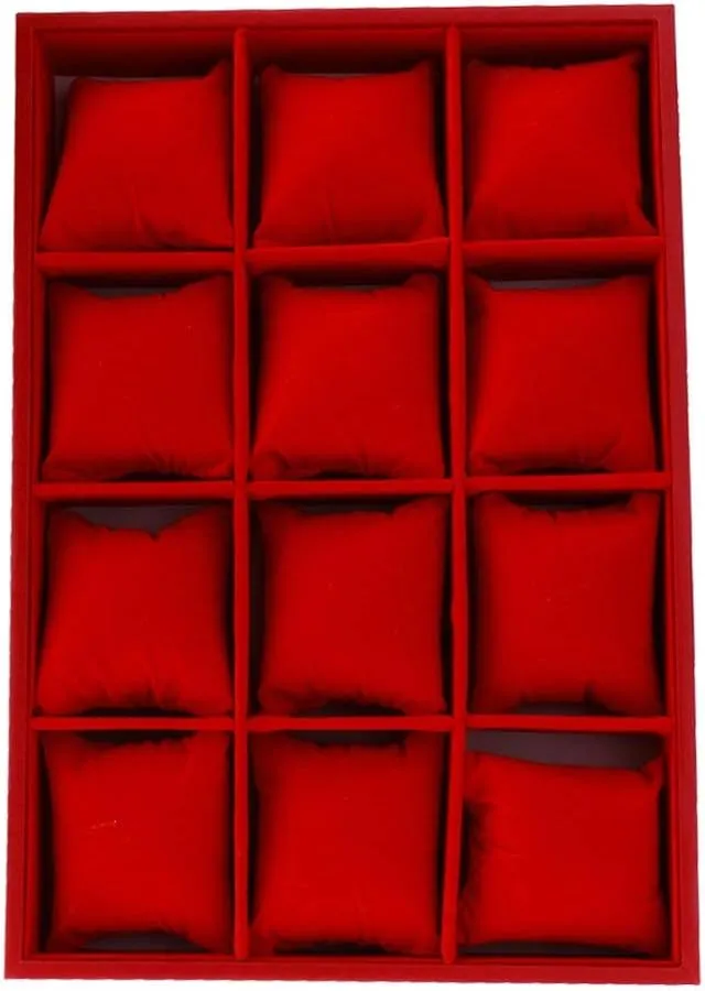 Black) (Red) Elegant Velvet Watch Bacelet Jewelry Display Storage Box Case Pillows (Color intelligible ample rationale assistance : 