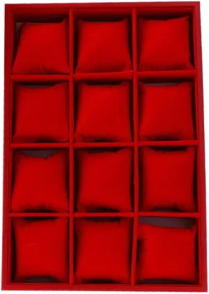 Black) (Red) Elegant Velvet Watch Bacelet Jewelry Display Storage Box Case Pillows (Color intelligible ample rationale assistance : 