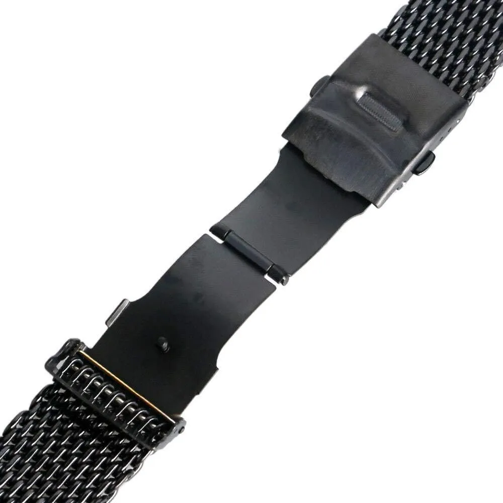 black steel iron mesh band 24mm men's and grain retreat shrink women's strap strap, 