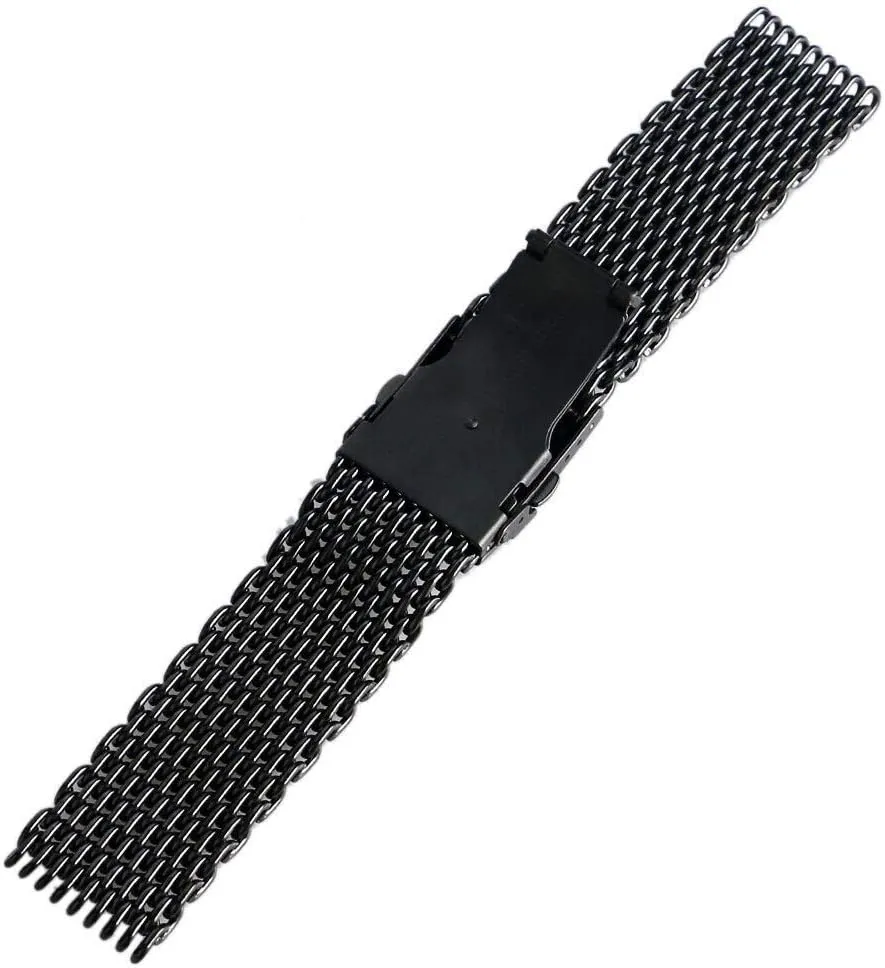 black steel iron mesh band 24mm men's and grain retreat shrink women's strap strap, 